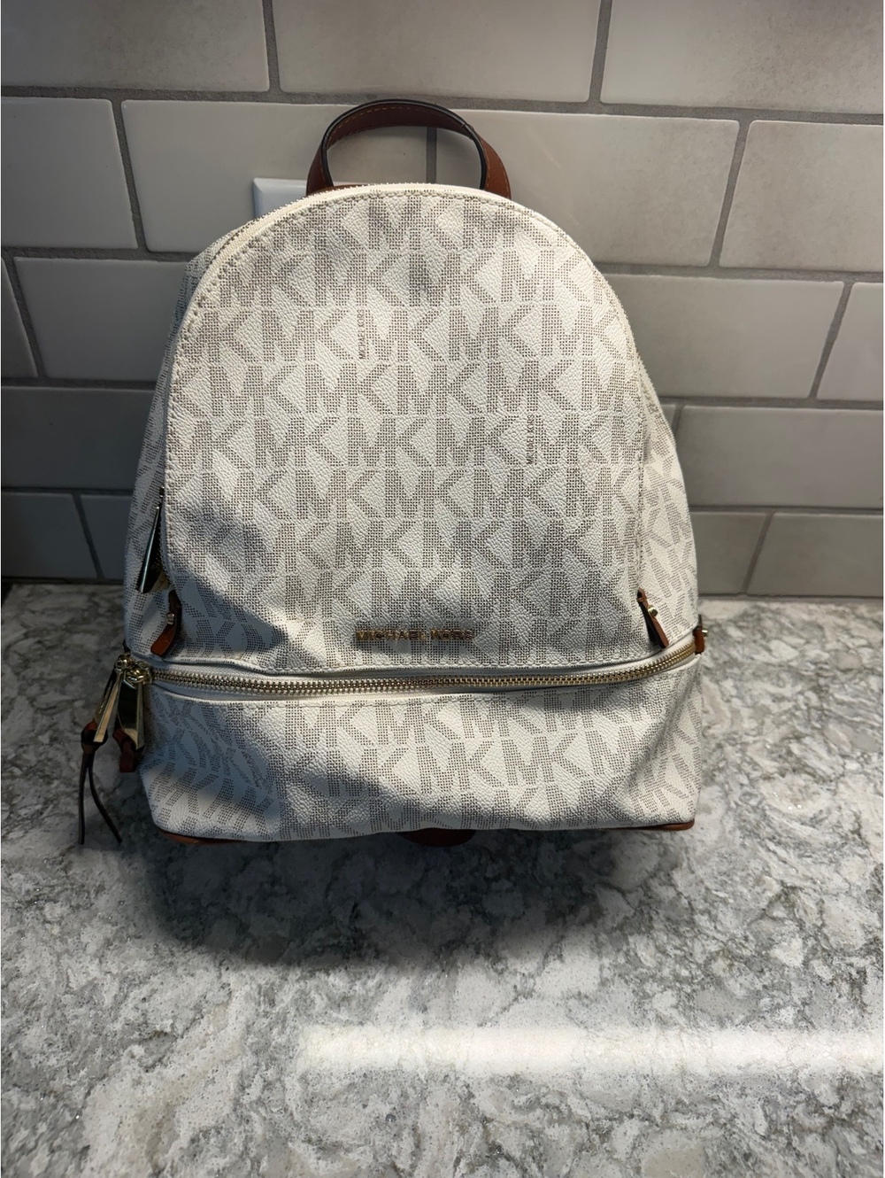 Michael Kors Rhea Medium Backpack  White